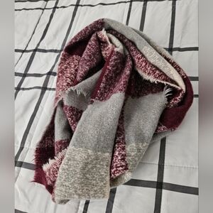 Cozy Burgundy and Gray Scarf